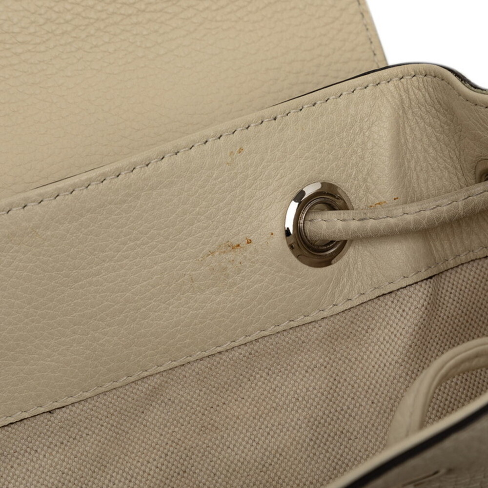 GUCCI Authentic White Leather Bamboo Backpack - Picture 5 of 7